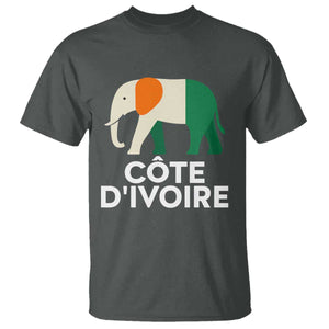 Proud Côte d'Ivoire Elephant Ivory Coast Flag T Shirt Ivorian Pride Retro Souvenir TS02 Dark Heather Print Your Wear