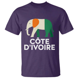 Proud Côte d'Ivoire Elephant Ivory Coast Flag T Shirt Ivorian Pride Retro Souvenir TS02 Purple Print Your Wear