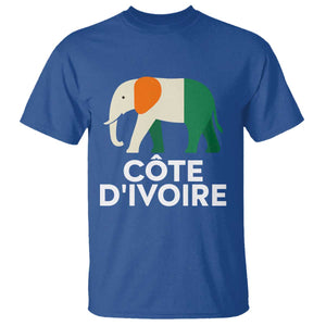 Proud Côte d'Ivoire Elephant Ivory Coast Flag T Shirt Ivorian Pride Retro Souvenir TS02 Royal Blue Print Your Wear