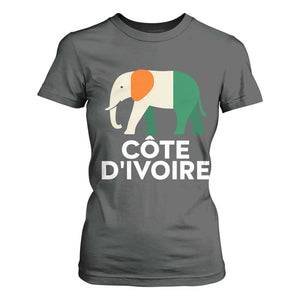 Proud Côte d'Ivoire Elephant Ivory Coast Flag T Shirt For Women Ivorian Pride Retro Souvenir TS02 Dark Heather Print Your Wear