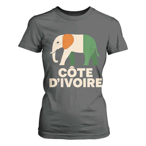 Proud Côte d'Ivoire Elephant Ivory Coast Flag T Shirt For Women Ivorian Pride Retro Souvenir