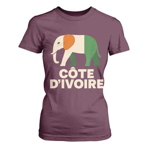 Proud Côte d'Ivoire Elephant Ivory Coast Flag T Shirt For Women Ivorian Pride Retro Souvenir