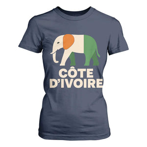 Proud Côte d'Ivoire Elephant Ivory Coast Flag T Shirt For Women Ivorian Pride Retro Souvenir