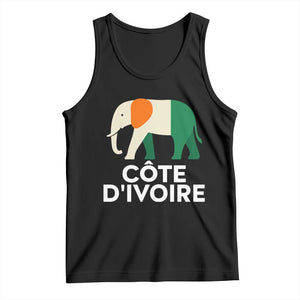 Proud Côte d'Ivoire Elephant Ivory Coast Flag Tank Top Ivorian Pride Retro Souvenir TS02 Black Print Your Wear