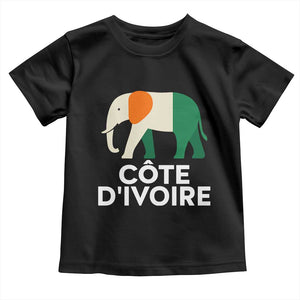 Proud Côte d'Ivoire Elephant Ivory Coast Flag Toddler T Shirt Ivorian Pride Retro Souvenir TS02 Black Print Your Wear