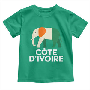Proud Côte d'Ivoire Elephant Ivory Coast Flag Toddler T Shirt Ivorian Pride Retro Souvenir TS02 Irish Green Print Your Wear