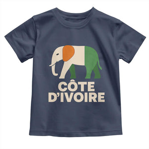 Proud Côte d'Ivoire Elephant Ivory Coast Flag Toddler T Shirt Ivorian Pride Retro Souvenir