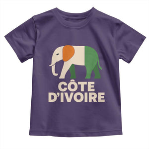 Proud Côte d'Ivoire Elephant Ivory Coast Flag Toddler T Shirt Ivorian Pride Retro Souvenir