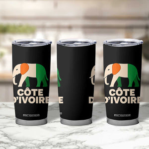 Proud Côte d'Ivoire Elephant Ivory Coast Flag Tumbler Cup Ivorian Pride Retro Souvenir