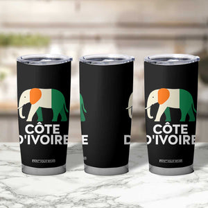 Proud Côte d'Ivoire Elephant Ivory Coast Flag Tumbler Cup Ivorian Pride Retro Souvenir TS02 Print Your Wear