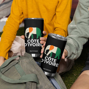 Proud Côte d'Ivoire Elephant Ivory Coast Flag Tumbler Cup Ivorian Pride Retro Souvenir TS02 Print Your Wear