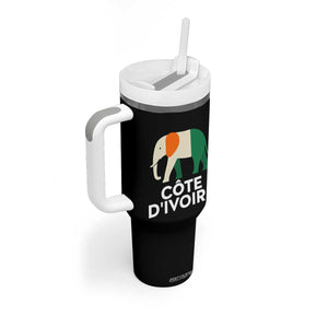 Proud Côte d'Ivoire Elephant Ivory Coast Flag Tumbler With Handle Ivorian Pride Retro Souvenir TS02 Print Your Wear