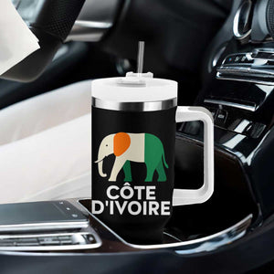 Proud Côte d'Ivoire Elephant Ivory Coast Flag Tumbler With Handle Ivorian Pride Retro Souvenir TS02 Print Your Wear