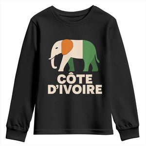 Proud Côte d'Ivoire Elephant Ivory Coast Flag Youth Sweatshirt Ivorian Pride Retro Souvenir
