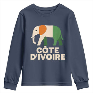 Proud Côte d'Ivoire Elephant Ivory Coast Flag Youth Sweatshirt Ivorian Pride Retro Souvenir