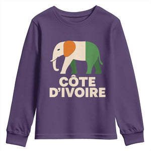 Proud Côte d'Ivoire Elephant Ivory Coast Flag Youth Sweatshirt Ivorian Pride Retro Souvenir
