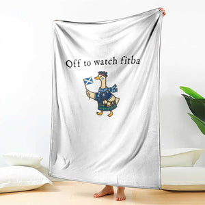 Funny Scottish Goose Scotland Football Throw Blanket Off to Watch Fitba Soccer Fans Meme