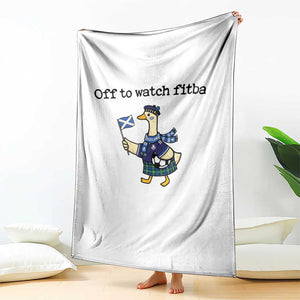 Funny Scottish Goose Scotland Football Throw Blanket Off to Watch Fitba Soccer Fans Meme TS02 Print Your Wear