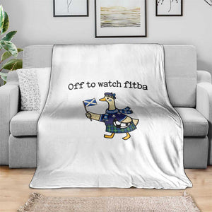 Funny Scottish Goose Scotland Football Throw Blanket Off to Watch Fitba Soccer Fans Meme TS02 Print Your Wear