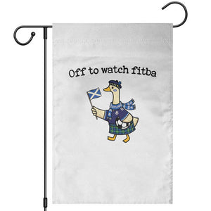 Funny Scottish Goose Scotland Football Garden Flag Off to Watch Fitba Soccer Fans Meme TS02 White Print Your Wear