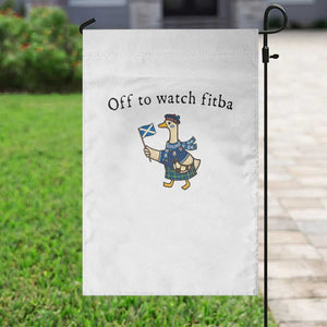 Funny Scottish Goose Scotland Football Garden Flag Off to Watch Fitba Soccer Fans Meme