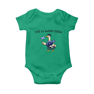 Funny Scottish Goose Scotland Football Baby Onesie Off to Watch Fitba Soccer Fans Meme TS02 Irish Green Print Your Wear