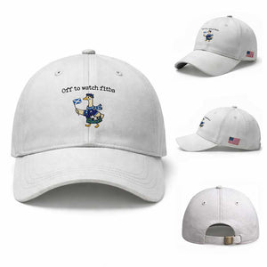 Funny Scottish Goose Scotland Football Baseball Cap Off to Watch Fitba Soccer Fans Meme TS02 Baseball Cap Universal Fit White Print Your Wear