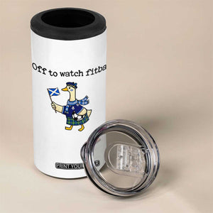Funny Scottish Goose Scotland Football 4 in 1 Can Cooler Tumbler Off to Watch Fitba Soccer Fans Meme TS02 Print Your Wear