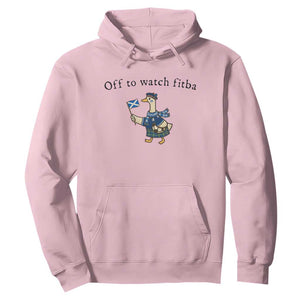Funny Scottish Goose Scotland Football Hoodie Off to Watch Fitba Soccer Fans Meme TS02 Light Pink Print Your Wear