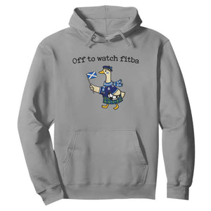 Funny Scottish Goose Scotland Football Hoodie Off to Watch Fitba Soccer Fans Meme TS02 Sport Gray Print Your Wear