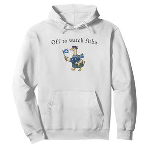 Funny Scottish Goose Scotland Football Hoodie Off to Watch Fitba Soccer Fans Meme TS02 White Print Your Wear