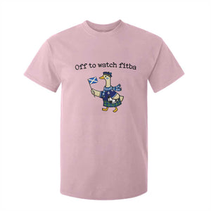 Funny Scottish Goose Scotland Football T Shirt For Kid Off to Watch Fitba Soccer Fans Meme TS02 Light Pink Print Your Wear
