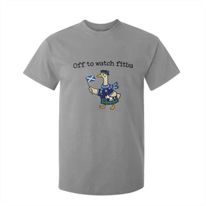 Funny Scottish Goose Scotland Football T Shirt For Kid Off to Watch Fitba Soccer Fans Meme TS02 Sport Gray Print Your Wear
