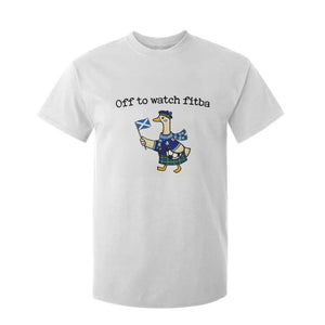 Funny Scottish Goose Scotland Football T Shirt For Kid Off to Watch Fitba Soccer Fans Meme TS02 White Print Your Wear