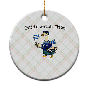 Funny Scottish Goose Scotland Football Ceramic Ornament Off to Watch Fitba Soccer Fans Meme TS02 1pc Christmas Plaid Print Your Wear