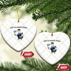 Funny Scottish Goose Scotland Football Ceramic Ornament Off to Watch Fitba Soccer Fans Meme TS02 Print Your Wear
