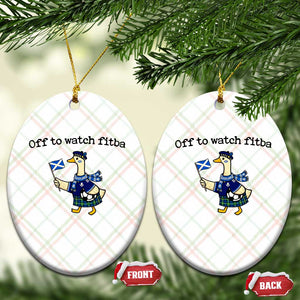 Funny Scottish Goose Scotland Football Ceramic Ornament Off to Watch Fitba Soccer Fans Meme TS02 Print Your Wear