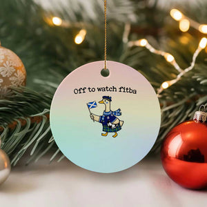 Funny Scottish Goose Scotland Football Ceramic Ornament Off to Watch Fitba Soccer Fans Meme TS02 1pc Pastel Print Your Wear