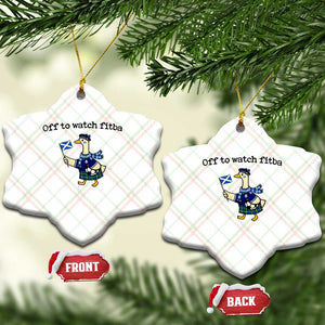 Funny Scottish Goose Scotland Football Ceramic Ornament Off to Watch Fitba Soccer Fans Meme TS02 Print Your Wear