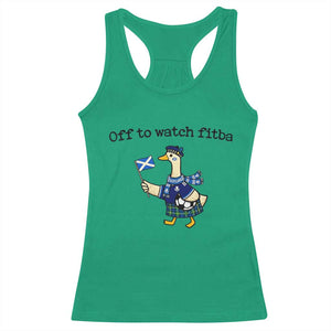 Funny Scottish Goose Scotland Football Racerback Tank Top Off to Watch Fitba Soccer Fans Meme TS02 Irish Green Print Your Wear