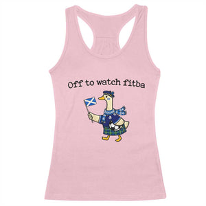 Funny Scottish Goose Scotland Football Racerback Tank Top Off to Watch Fitba Soccer Fans Meme TS02 Light Pink Print Your Wear