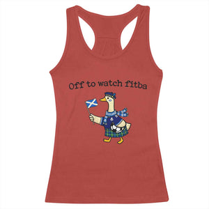 Funny Scottish Goose Scotland Football Racerback Tank Top Off to Watch Fitba Soccer Fans Meme TS02 Red Print Your Wear