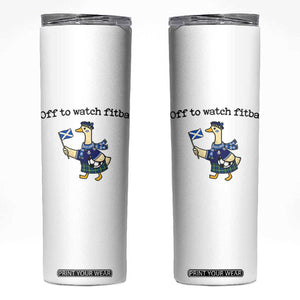 Funny Scottish Goose Scotland Football Skinny Tumbler Off to Watch Fitba Soccer Fans Meme TS02 White Print Your Wear