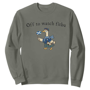 Funny Scottish Goose Scotland Football Sweatshirt Off to Watch Fitba Soccer Fans Meme