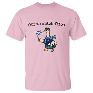 Funny Scottish Goose Scotland Football T Shirt Off to Watch Fitba Soccer Fans Meme TS02 Light Pink Print Your Wear