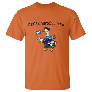 Funny Scottish Goose Scotland Football T Shirt Off to Watch Fitba Soccer Fans Meme TS02 Orange Print Your Wear