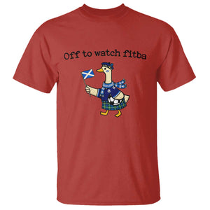 Funny Scottish Goose Scotland Football T Shirt Off to Watch Fitba Soccer Fans Meme TS02 Red Print Your Wear