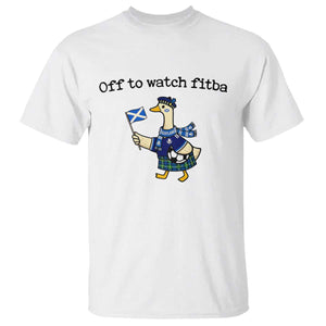Funny Scottish Goose Scotland Football T Shirt Off to Watch Fitba Soccer Fans Meme TS02 White Print Your Wear