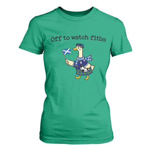 Funny Scottish Goose Scotland Football T Shirt For Women Off to Watch Fitba Soccer Fans Meme TS02 Irish Green Print Your Wear