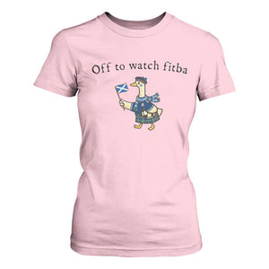 Funny Scottish Goose Scotland Football T Shirt For Women Off to Watch Fitba Soccer Fans Meme